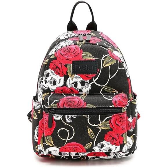 Skull Girls Backpack Purse Mini Teens School Backpack Satchel Cute Lightweight